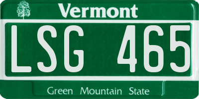VT license plate LSG465