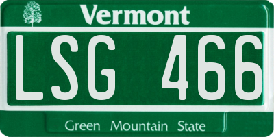 VT license plate LSG466