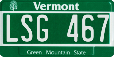 VT license plate LSG467