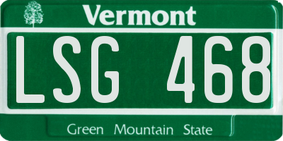 VT license plate LSG468