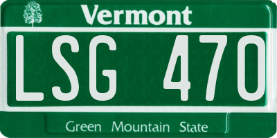 VT license plate LSG470