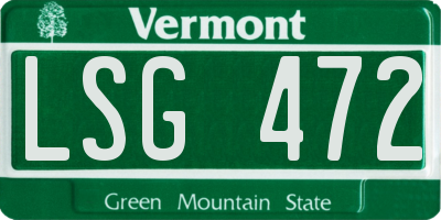 VT license plate LSG472