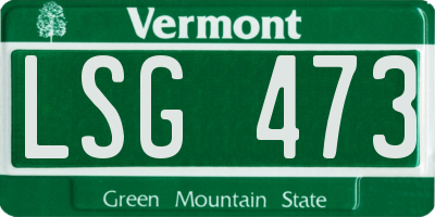 VT license plate LSG473
