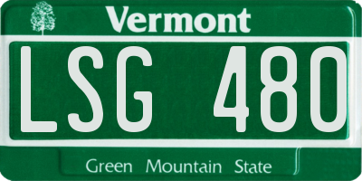 VT license plate LSG480