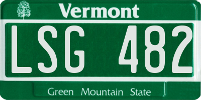 VT license plate LSG482