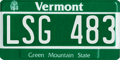 VT license plate LSG483