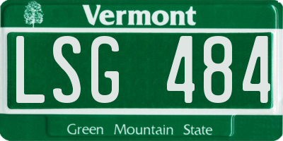 VT license plate LSG484