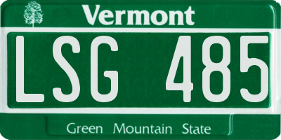 VT license plate LSG485
