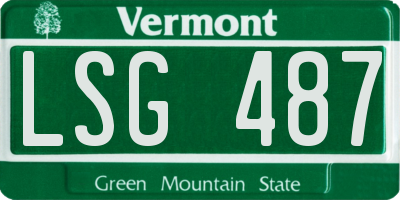 VT license plate LSG487