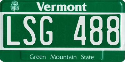 VT license plate LSG488