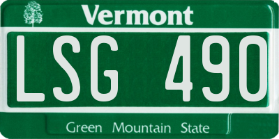 VT license plate LSG490