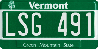 VT license plate LSG491