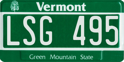 VT license plate LSG495