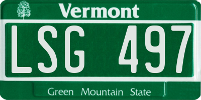 VT license plate LSG497