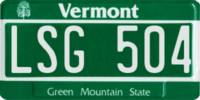 VT license plate LSG504
