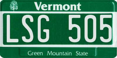 VT license plate LSG505