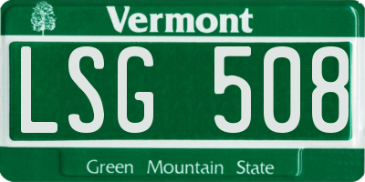VT license plate LSG508