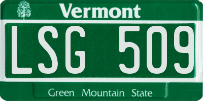 VT license plate LSG509