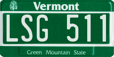 VT license plate LSG511