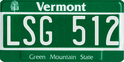VT license plate LSG512