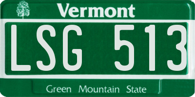 VT license plate LSG513