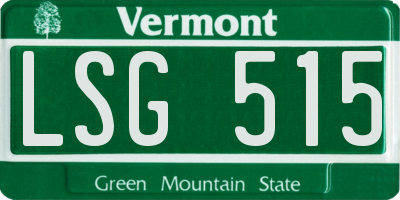VT license plate LSG515