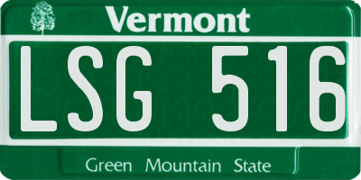 VT license plate LSG516