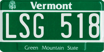 VT license plate LSG518