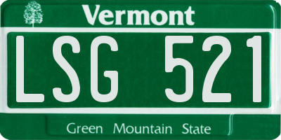 VT license plate LSG521