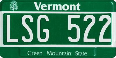 VT license plate LSG522