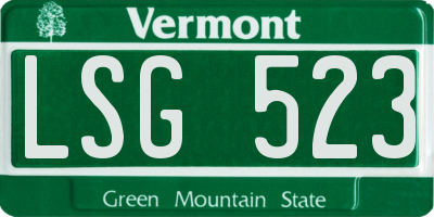VT license plate LSG523