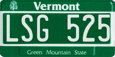 VT license plate LSG525