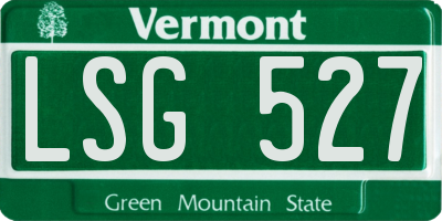 VT license plate LSG527