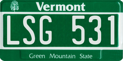 VT license plate LSG531