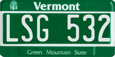 VT license plate LSG532