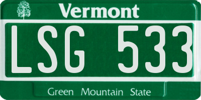VT license plate LSG533