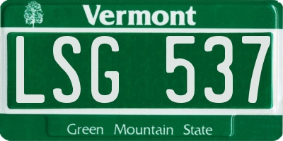 VT license plate LSG537