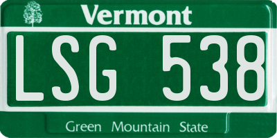 VT license plate LSG538