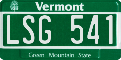 VT license plate LSG541