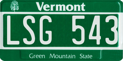 VT license plate LSG543