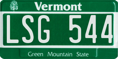VT license plate LSG544