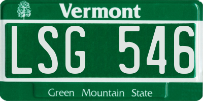 VT license plate LSG546