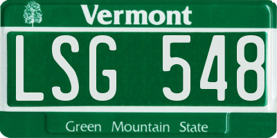 VT license plate LSG548