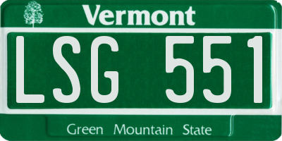 VT license plate LSG551