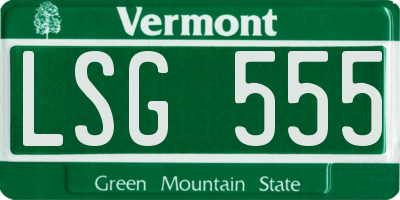 VT license plate LSG555