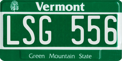 VT license plate LSG556