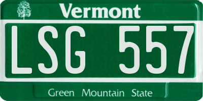 VT license plate LSG557