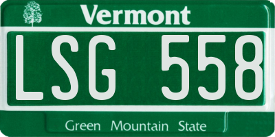 VT license plate LSG558