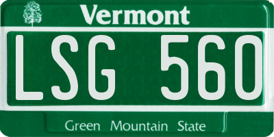 VT license plate LSG560