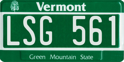 VT license plate LSG561